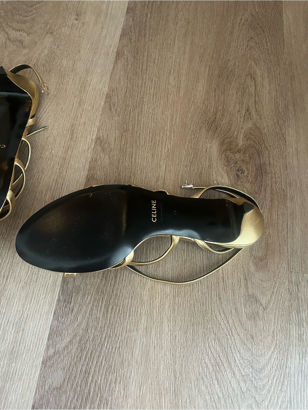 Celine Gold Kitten Heel Sandal - NEW - Picture 6 of 7